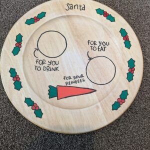 Hand-Painted Christmas Santa Plate – 32 cm Diameter