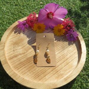 Handmade Gold Maple Leaf Autumn Earrings – Unique Nature-inspired Jewelry