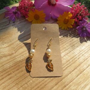 Handmade Gold Maple Leaf Autumn Earrings – Unique Nature-inspired Jewelry
