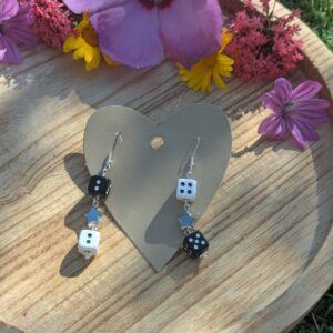 Unique Asymmetric Design Dice Earrings for Trendy Fashionistas