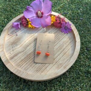 Handmade Silver Wire Work Pumpkin Earrings