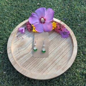 Handmade Yellow Glass Tulip Earrings for Elegant Style