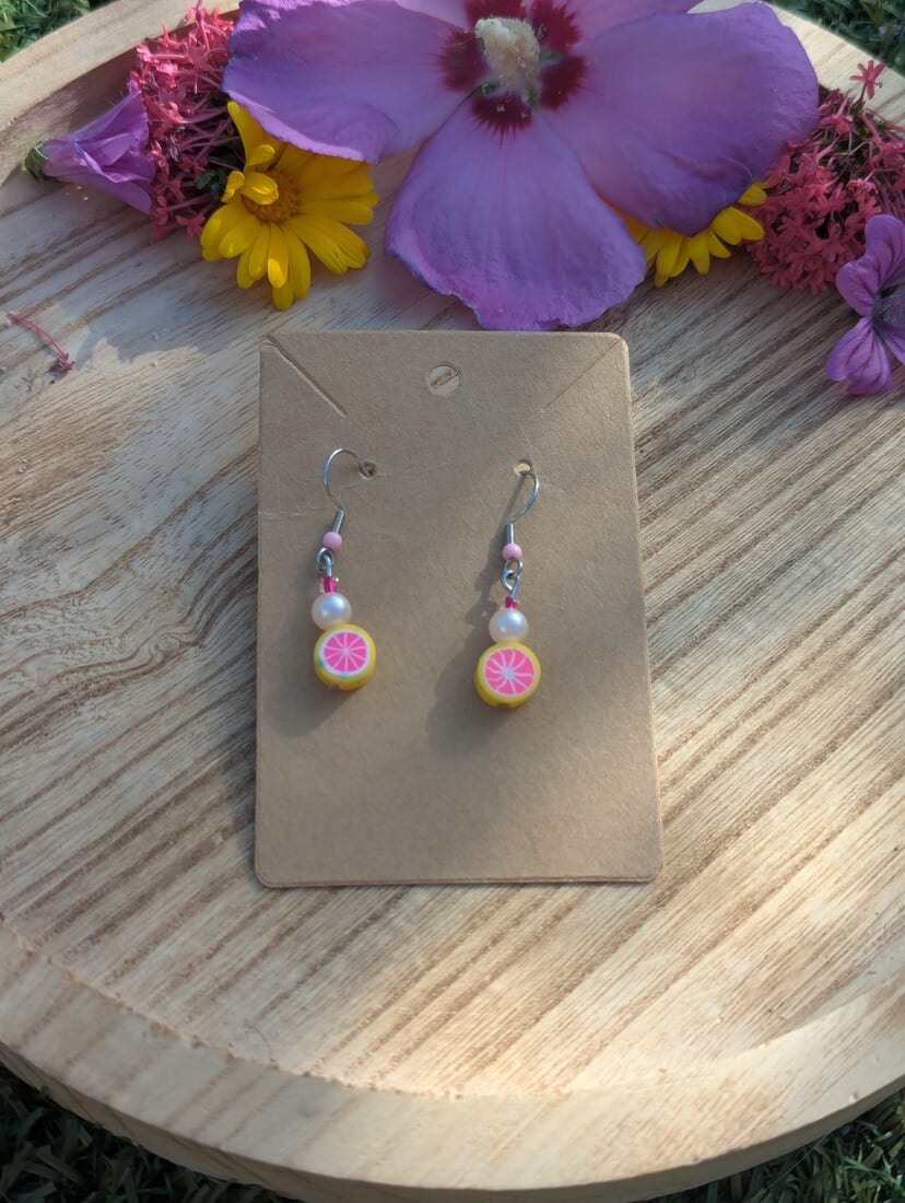 Colorful Handmade Fruit Slice Earrings for a Fun Look