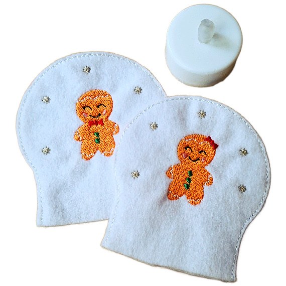 Smiling Gingerbread Friends Tealight Covers - Festive Christmas Décor - Image 3