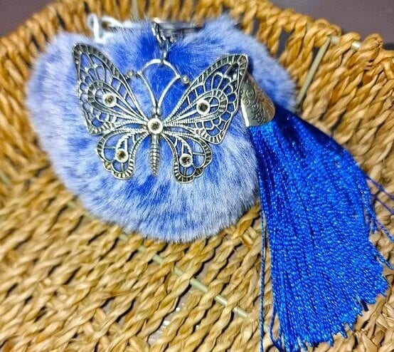 Butterfly Pom Pom Bag Charm