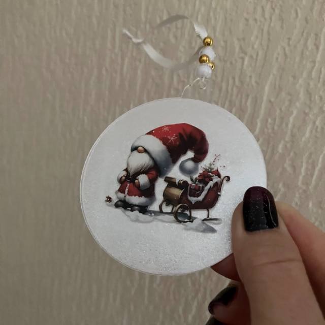 Santa Gonk Design 8 Beaded Christmas Ornament/Tree Decoration - Image 2