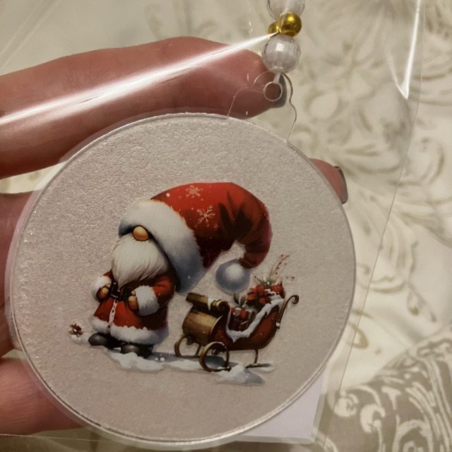 Santa Gonk Design 8 Beaded Christmas Ornament/Tree Decoration - Image 3
