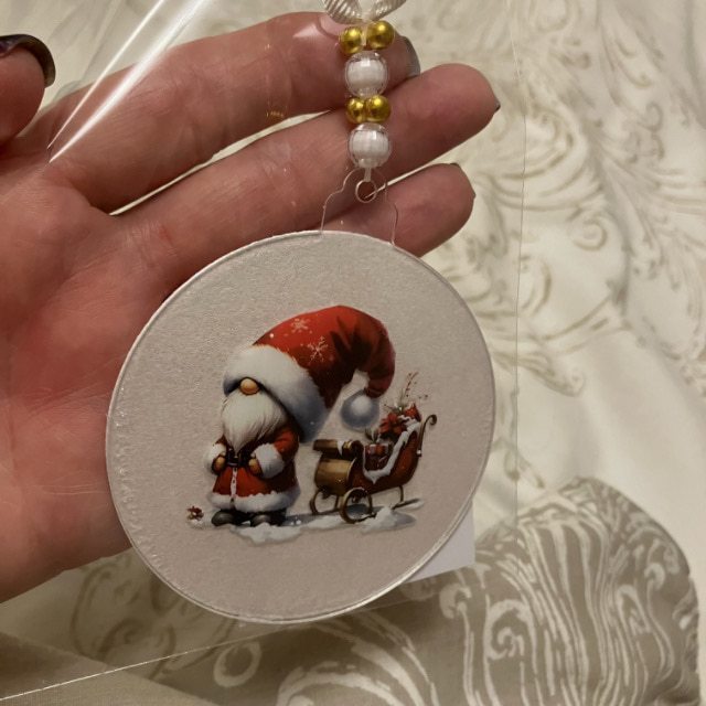 Santa Gonk Design 8 Beaded Christmas Ornament/Tree Decoration