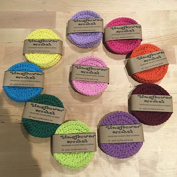 Set of 3 Crocheted Face Wipes - Eco-Friendly and Reusable