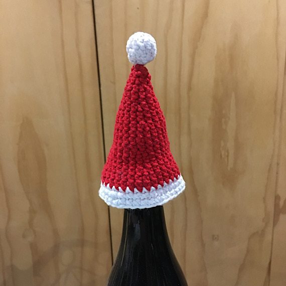 Eco-Friendly Santa Hat Bottle Topper for Christmas Gifts