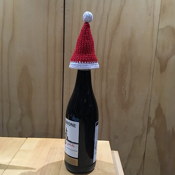 Eco-Friendly Santa Hat Bottle Topper for Christmas Gifts - Image 3