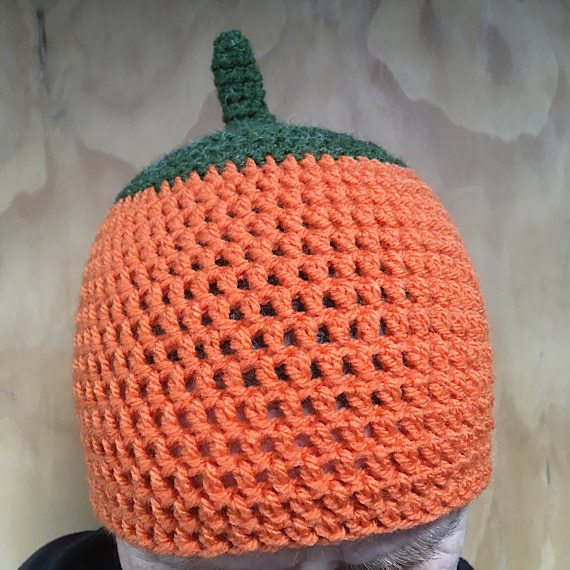 Handmade Eco-Friendly Crochet Pumpkin Hat for Children and Adults - Image 3