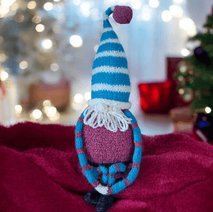 Hand knitted 100% wool Christmas Gonk. All proceeds to The Stroke Association