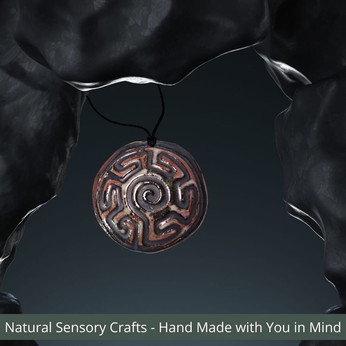 Multisensory finger labyrinth jewellery, Essential oil diffuser necklace