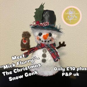 MICK FLURRY- THE SNOW GONK, Novelty decorative Mini-Presentation gift Gonk