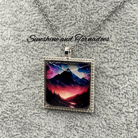 Handmade Aurora Borealis Pendant - Volcan - Unique design - Necklace - Image 5