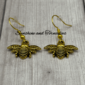 Elegant Gold Bee Drop Earrings for Stylish Women