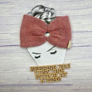 Medium Weight Machine-Knitted Headwrap with Carabiner