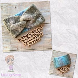 Colourful Hand-Knitted Twisted Headwrap