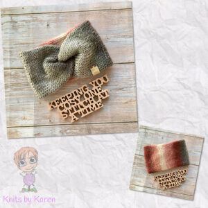 Colourful Hand-Knitted Twisted Headwrap