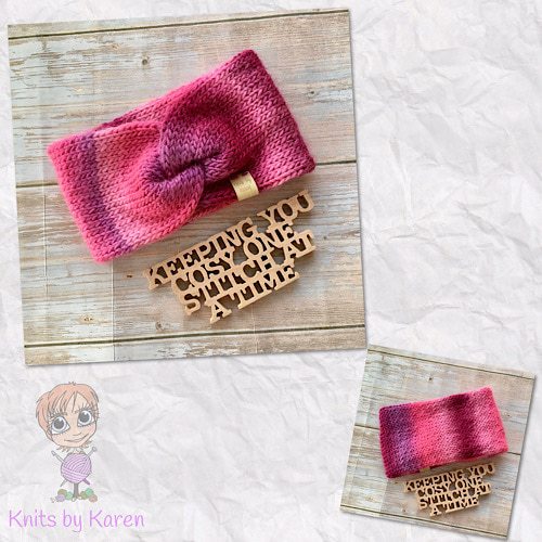Colourful Hand-Knitted Twisted Headwrap