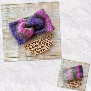 Colourful Hand-Knitted Twisted Headwrap