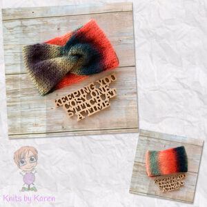 Colourful Hand-Knitted Twisted Headwrap