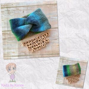 Colourful Hand-Knitted Twisted Headwrap