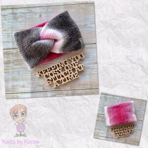 Colourful Hand-Knitted Twisted Headwrap