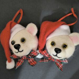 Needle Felted Christmas Teddy Bear Decorations – Set of 2