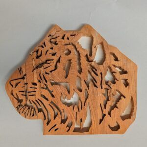 Handcrafted Wooden Tigers Head Picture