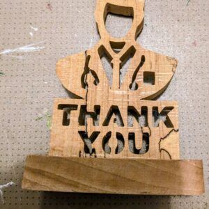 Handcrafted Wooden Nurse/Doctor ‘Thank You’ Cutout Sculpture