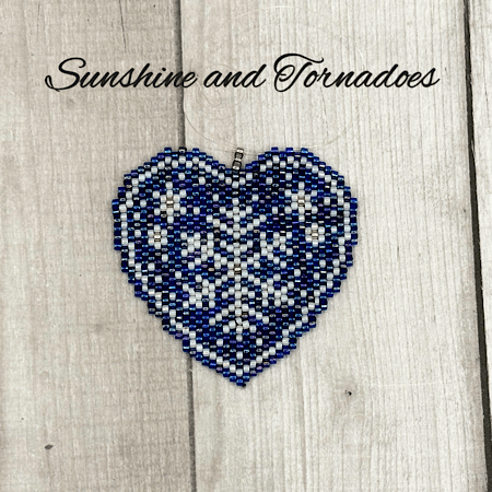 Hand crafted Beaded Christmas Tree Decoration - Scandi Heart - Made to Order - Choose Your Colour. - Image 5
