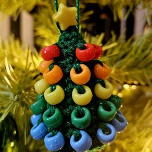 Beaded crochet Christmas tree