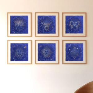 Aries - Virgo prints on wall