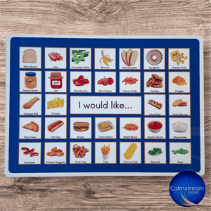 Touch Communication Board for Snack and Meal Times – Customizable Grid Sizes and Background Colors