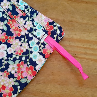 Handmade Mini Cherry Blossom Reusable Gift Bag - Eco Friendly Cotton Drawstring Pouch with Pink Ribbon