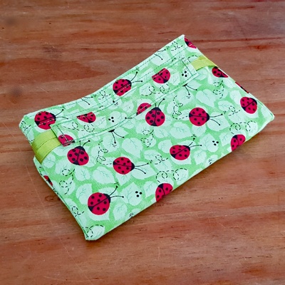 Handmade Mini Ladybird Print Reusable Gift Bag - Eco Friendly Cotton Drawstring Pouch