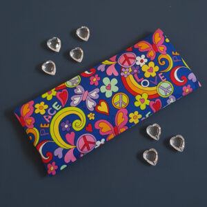 Handmade Peace & Love Unscented Flax Seed Eye Pillow – Removable Washable Cover for Sensory-Friendly Relaxation