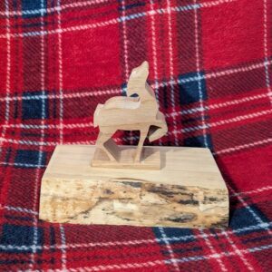 Handcut Wooden Reindeer – Small Chunky Size 16 x 12 x 9 cm – Ir