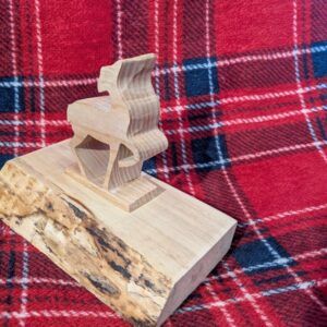 Handcut Wooden Reindeer – Small Chunky Size 16 x 12 x 9 cm – Ir