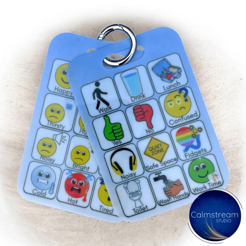 Set of 2 PVC Sublimated Communication Cards for Emotional Expression