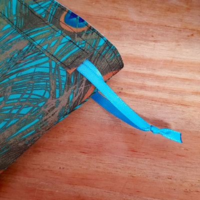 Mini Peacock Feather Reusable Gift Bag – Eco Friendly Handmade Fabric Pouch