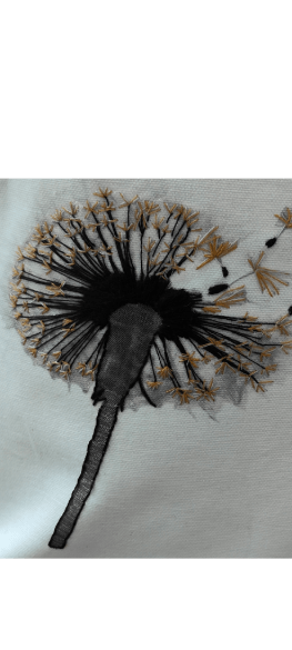 Dandelion Flower Hand Embroidered Cushion Cover - Image 2