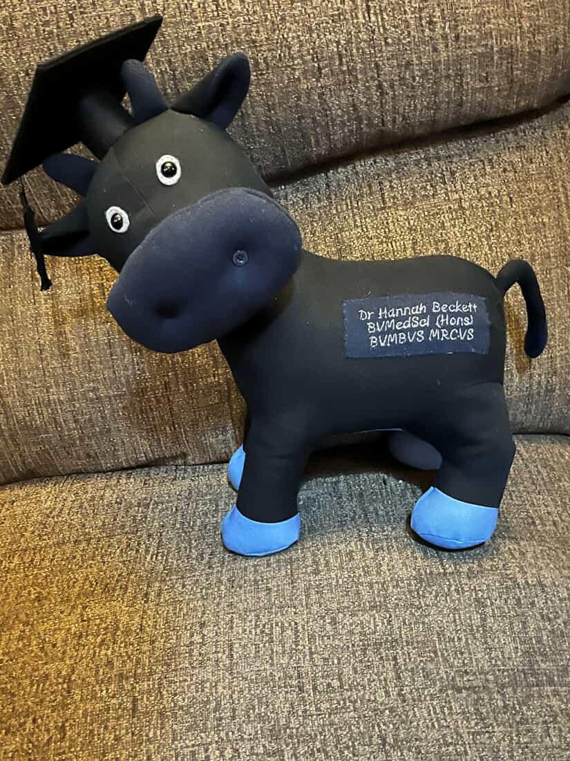 Personalized Tilted Head Calf Memory Softie - Handcrafted Keepsake
