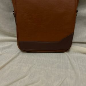 brown vinyl man bag
