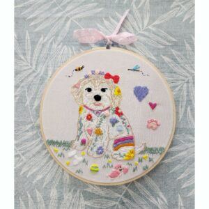 Custom Dog Embroidery Hoop Art