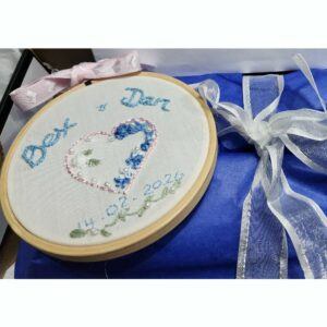 Custom Wedding Embroidery Hoop Art, 11cm, 16cm or 21cm