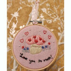 ‘Love you so mush’ Valentines Embroidery Hoop Art