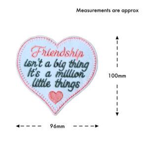 Heart-shaped felt hanging decoration shown with approximate measurements. The heart measures around 100 mm in height and 96 mm in width.